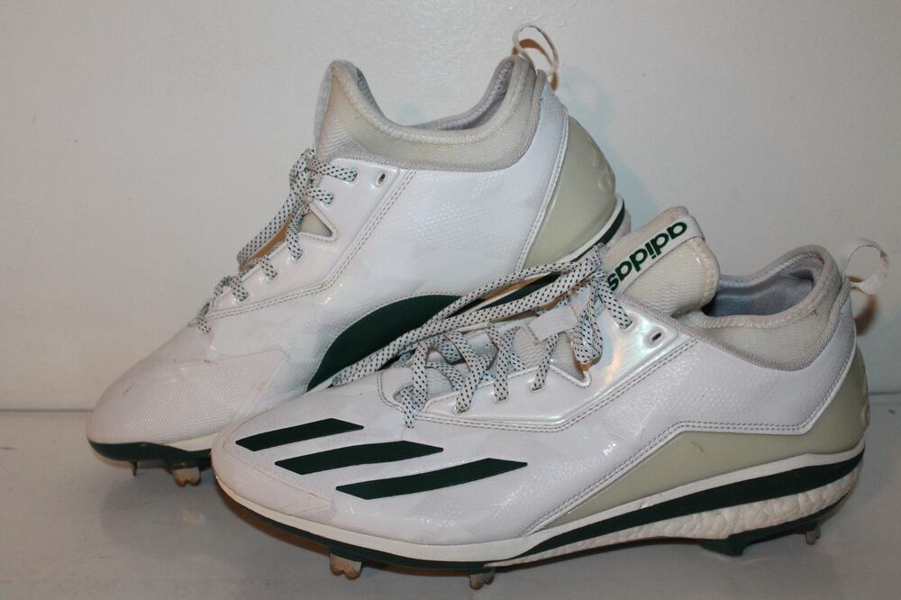 Adidas Ironskin Baseball Cleats, 114740410, White/Green, Men's Size 13.5